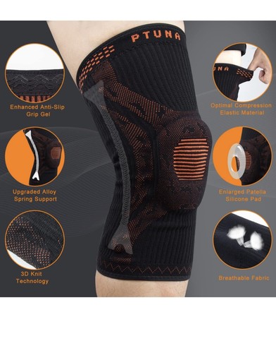 Zahnspange gegen Knieschmerzen, PTUNA Kompressionsmanschette mit Patella Gel Pad XL 2er Pack - Bild 8 von 12