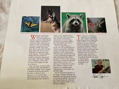 US 1987 American Wildlife Mint Sheet in Folder 50 22 cent stamps  display picture 1