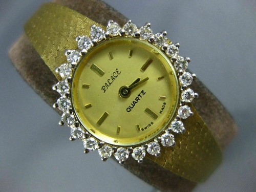 ESTATE PALACE .80CT DIAMOND 14KT YELLOW GOLD 3D ROUND SWISS LADIES WATCH #22617 - Picture 8 of 12