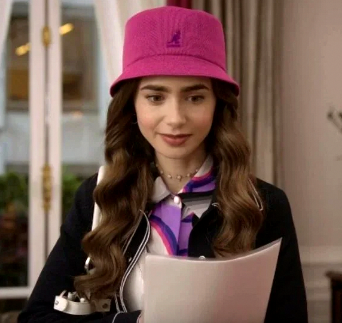 NWOT Kangol Tropic Bin Bucket Hat, Pink Azalea, ASO Emily in Paris