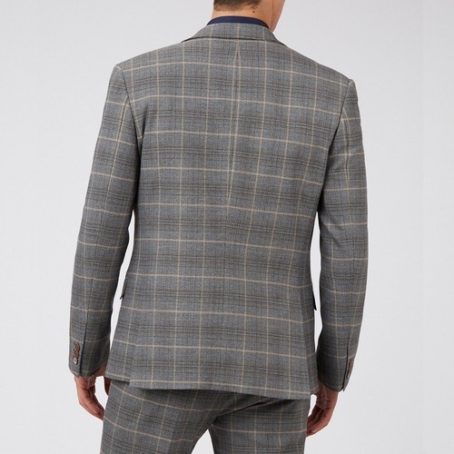 Antique Rogue Grey with Tan Overcheck Jacket 42Short - Smart /Wedding/Ascot BNWL - Picture 2 of 5