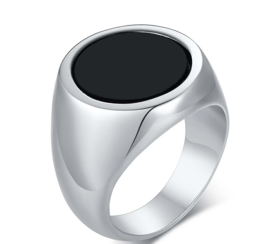 Beydodo Stainless Steel Personalized Ring - Men's Punk Signet Ring Size 7 To 12 - View #7