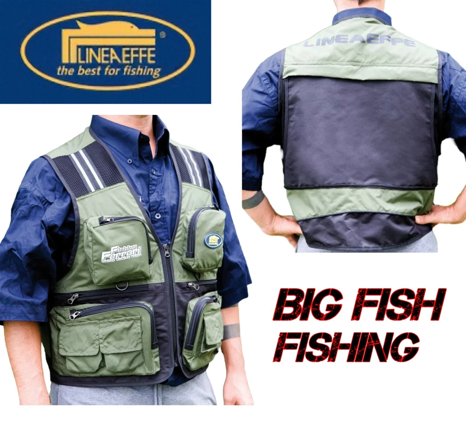 LINEAEFFE Multi Pocket Fishing Waistcoat Jacket - M/L/XL