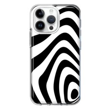 MUNDAZE Case for Apple iPhone 12 Pro Max Black White Groovy Zebra
