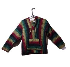 Poncho Hoodie Sweater Authentic Mexican Baja M Youth Mexico