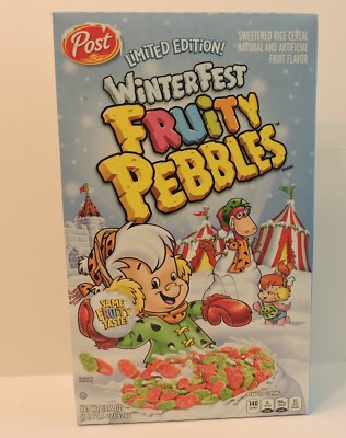 2023 FLINTSTONES WINTERFEST FRUITY PEBBLES LIMITED EDITION CEREAL BOX SEALED