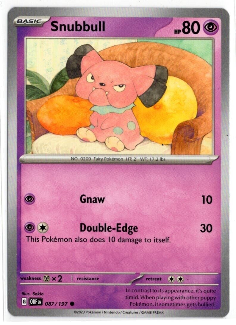 Snubbull 087/197 - Pokemon - Obsidian Flames - NM/M