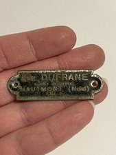 Poste Radio TSF Plaque Metal Moïse DUFRANE France