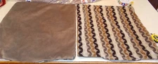 Pair of Brown Beige Abstract Decorative Print Throw Pillows  20 x 20