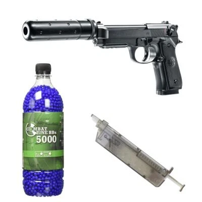 UMAREX SET Softair-Pistole Beretta 92A1 Tactical BLK 6 mm BB AEG Full-Auto < 0,5 Joule