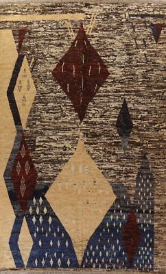 Geometric Moroccan 10x14 Tribal Large Rug Handmade Wool for Living Room Dining