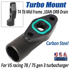 Turbo Mount T4 T6 Mid Frame 10AN ORB Drain For VS Racing 78/75 Gen 3Turbocharger