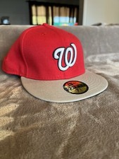 Washington Nationals Off Color Way Red And Gray Hat Size 7 1/4 