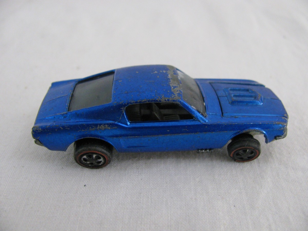 Vintage 1968 Mattel Hot Wheels Redline Blue Custom Mustang | eBay