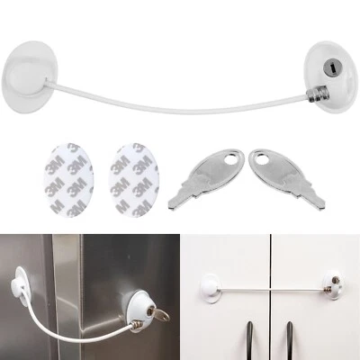 YOUR DAY MATE Sicherung für Kühlschrank Schrank abschließbares Klebeschloss mit Schlüssel Set