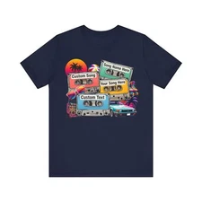Personalized 80s Mixtape T-Shirt, Custom Retro Cassette Gift, Music Lovers Shirt