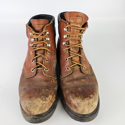 Vintage Red Wing SuperSole Rubberneck Leather Work Steel Toe Boots