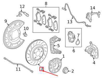 Mercedes-Benz s W222 Bremsscheibe hinten A2224231000 neues echtes  