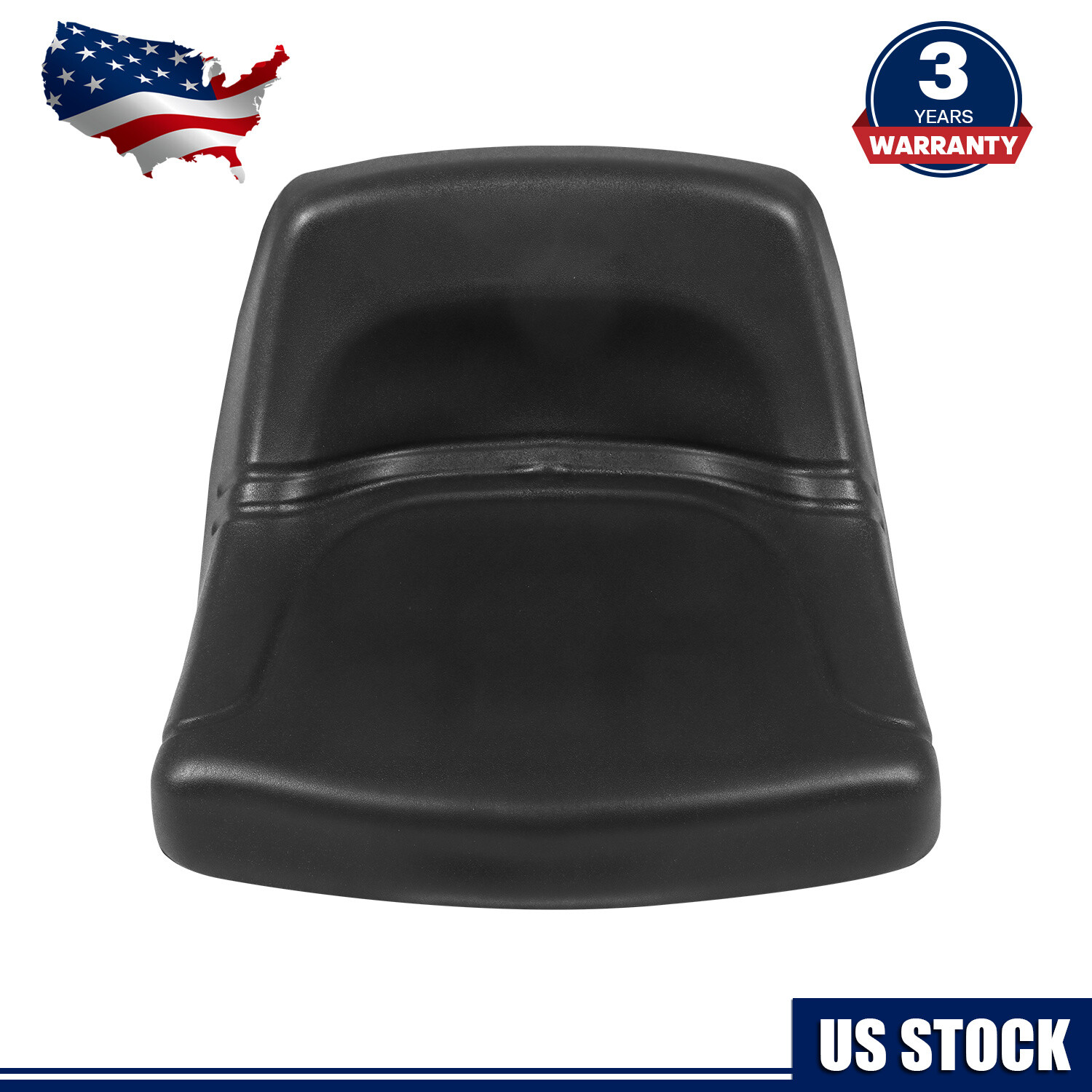 Lawn Mower Garden Tractor Seat Black Waterproof Low Back