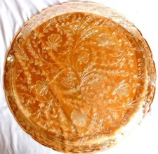 Floragold Louisa Platter Marigold Carnival Depression Glass Jeannett Tray 1950's