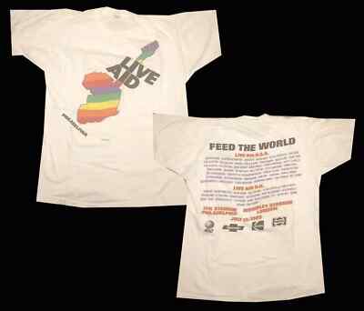 New Vintage Live Aid 1985 Philadelphia Concert T Shirt