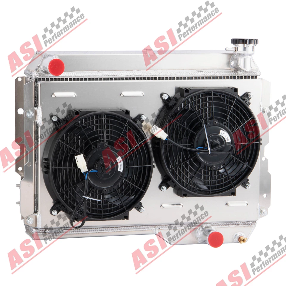 4 ROW Aluminum Radiator+Shroud Fan For 80-90 1982 Toyota Land Cruiser 60 Series Foto 4 de 4