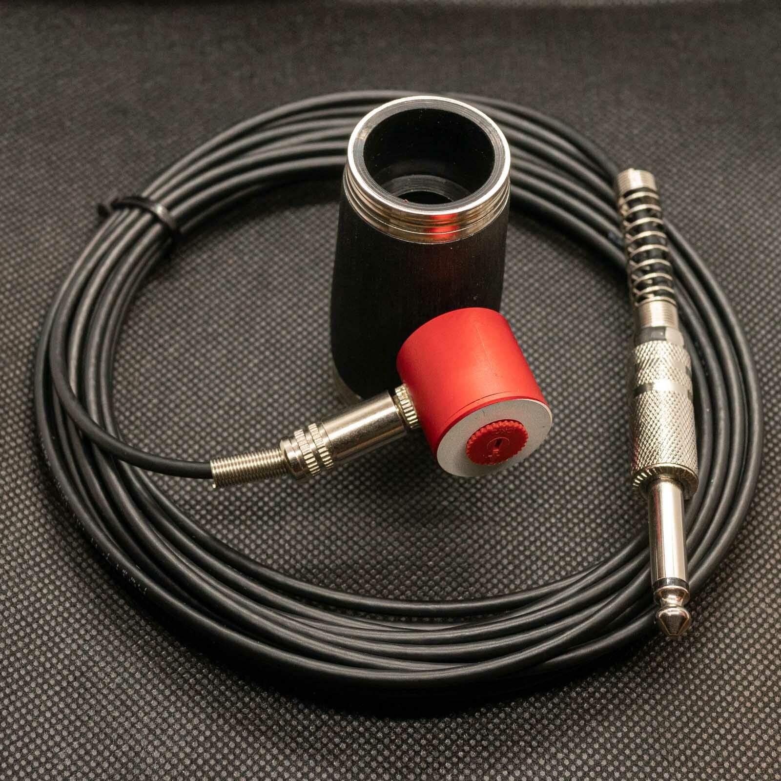 Clarinet Pickup Microphone Red with Volume + 65mm Clarinet Barrel & 5m Cable