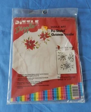 Dizzle Art Pre-Shaded Christmas Iron-On Transfer Poinsettia #50024