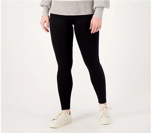 Breezies Seamless Tummy Smoothing Fitted Ankle Length Legging (Black, L) A553904