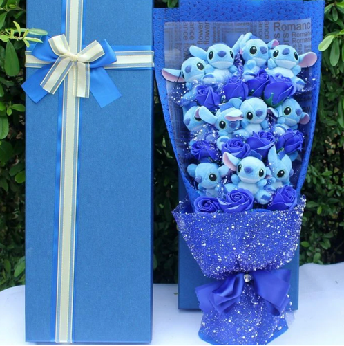 CARTOON PLÜSCH BOUQUET STITCH GF BLUME GEBURTSTAG JUBILÄUM ABSCHLUSS GESCHENKBOX