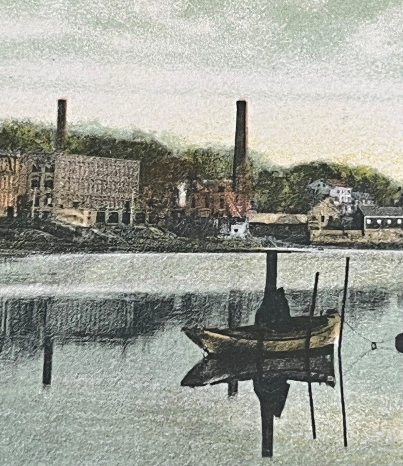 Exeter New Hampshire Squampscott River Cotton Mill Antique Postcard