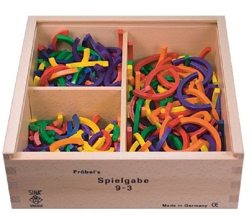 Holzspielzeug Fröbel Gabe 9-3 Halbringe 60mm LxBxH 220x220x75mm NEU Holzspiel - 第 1/1 張圖片