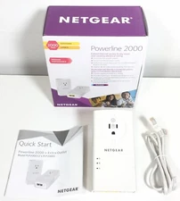 NETGEAR PLP2000 Extra Outlet Powerline Adapter 2000Mbps w/ Box & Instruction