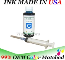 100ml Cyan bulk refill ink kit for hp canon brother dell lexmark printers