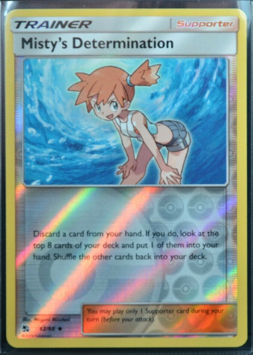 Misty's Determination Hidden Fates 2019 62/68 Reverse Holo Near Mint Pokemon TCG