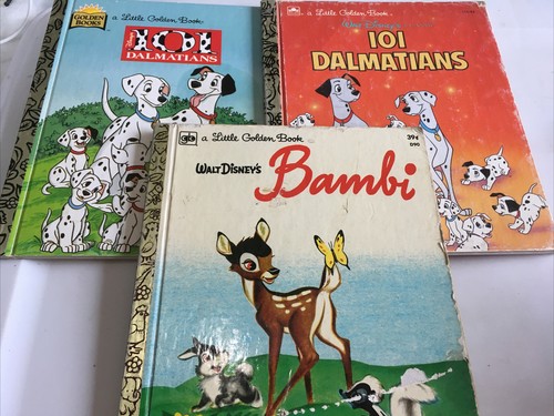 3 Vintage Golden Books Bambi & 2 Of 101 Dalmatians Walt Disney - Imagen 2 de 12