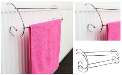 2 x 2-Bar Radiator Airer Clothes Drying Rack Towel Rail Holder Chrome  Curved | eBay