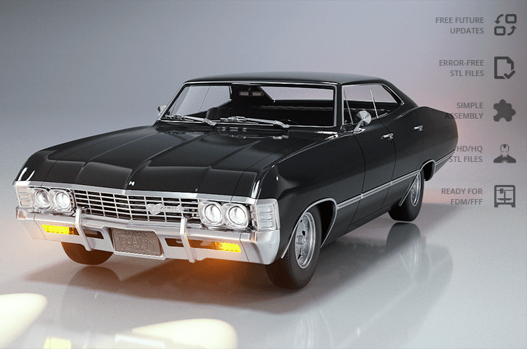 Supernatural 1967 Chevrolet Impala 'Baby' Resin 3d printed DIY