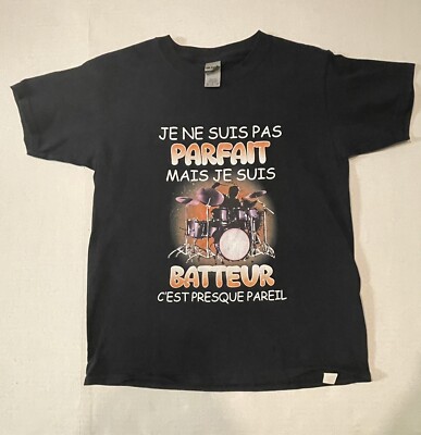French Je Ne Suis Pas Parfait Mais Je Suis, Child Small, Black T-Shirt, #189