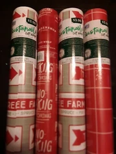 Christmas Gift Wrap 4pk Red No Peeking/Red White Squared/2 Tree Farm Brand New