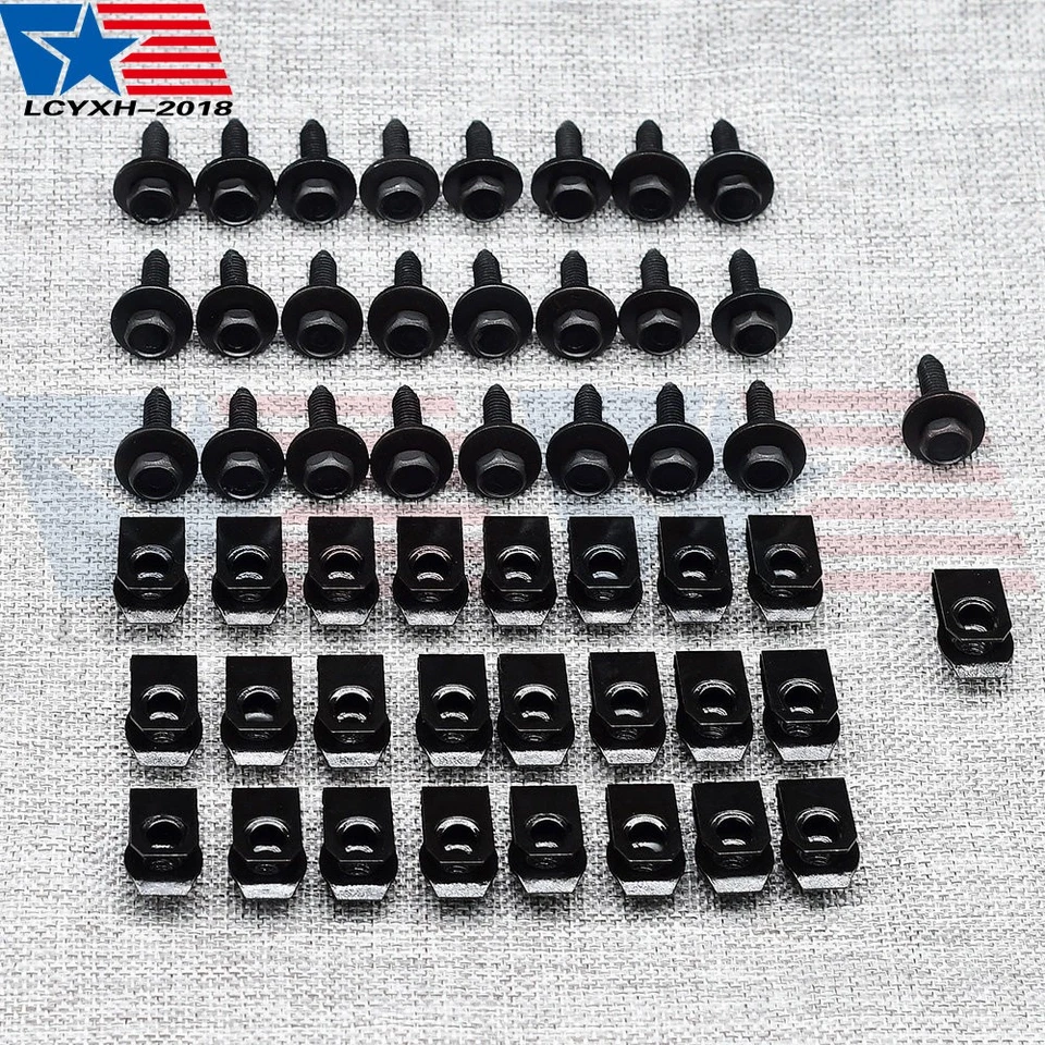 Pernos de guardabarros y tuercas en U 1/4"-20 x 7/8" x 3/4" arandela 1/2" cabeza hexagonal kit cuerpo 50 piezas Foto 2 de 4