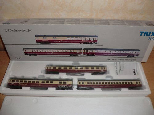 Trix 23480 IC Schnellzugwagen-Set auch f. Märklin unbespielt, TOP. Mit DC Achsen | Condition: Gebraucht