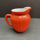 Vintage MCM Hazel Atlas Orange Moderntone Platonite Creamer Pitcher Kitschy