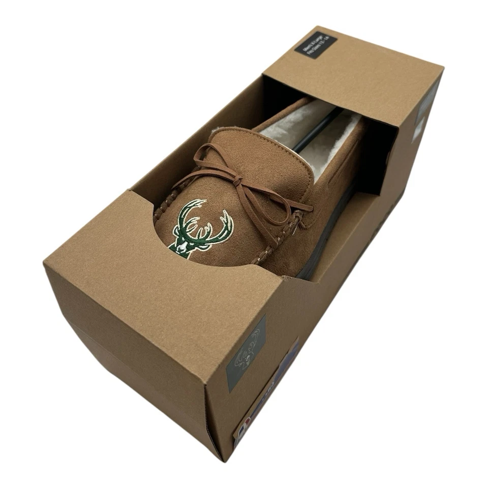Zapatillas de mocasín FOCO Milwaukee Bucks para hombre XL 13-14 zapatos sin cordones para casa Foto 2 de 3