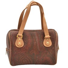 Authentic ETRO Hand Bag Purse PVC Leather Bor...