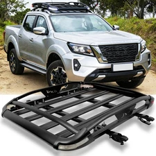 For Nissan Frontier 50"x38" Roof Rack Luggage Cargo Basket LED Light w/Cross Bar