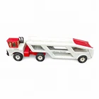 Vintage Mighty Tonka Car Carrier Transporter Semi Truck Pressed Steel Red White