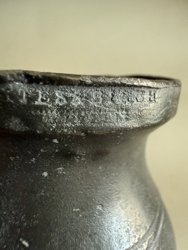 2 medidas antiguas de peltre inglés, yates y abedul C1860 - Imagen 10 de 12