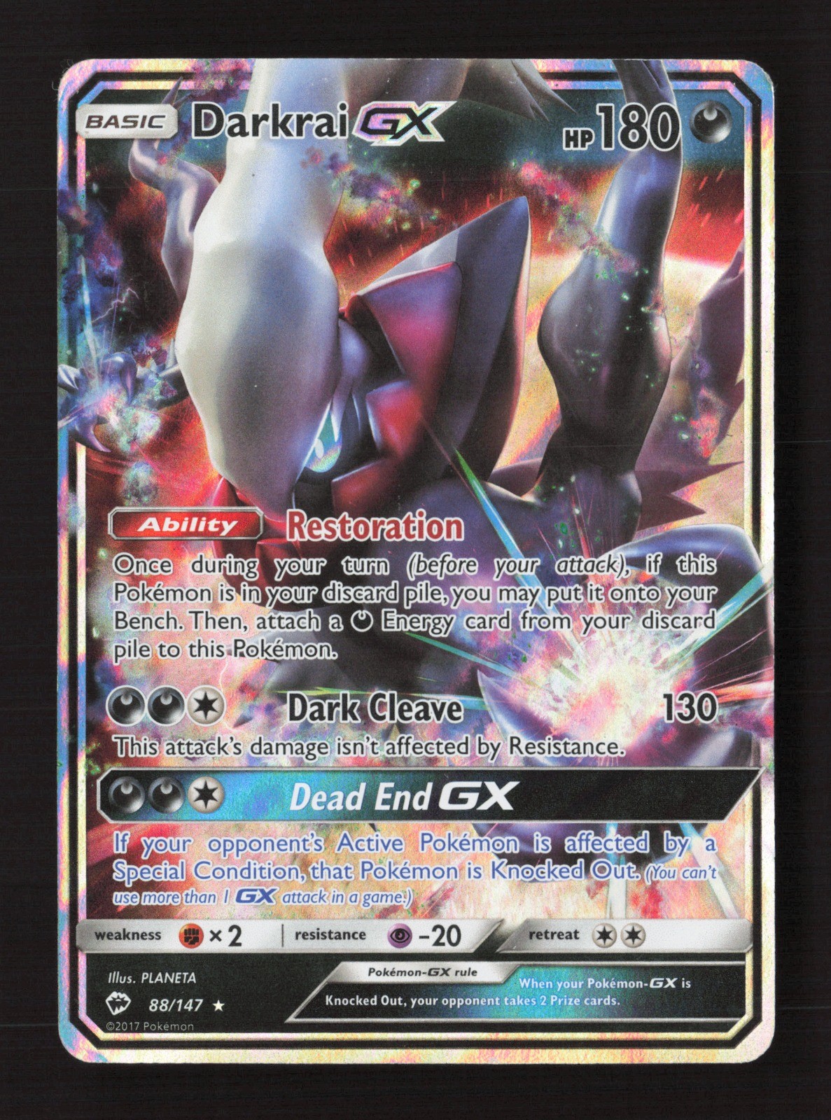 Darkrai GX 88/147 Holo SM - Burning Shadows DMG Pokémon TCG