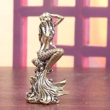 Mermaid Figurine Ornament Crafts Fish Tank Landscaping Metal Aquarium Decoration